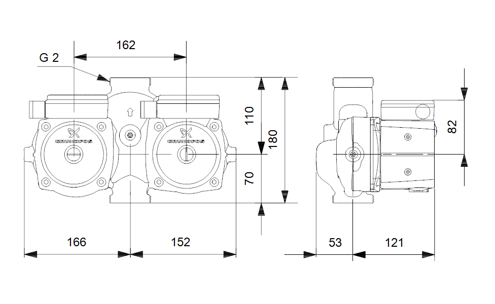 GRUNDFOS Nassläufer-Umwälzpumpe UPSD 32-80 180 Art. 95906455