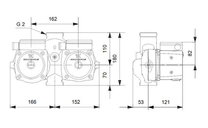 GRUNDFOS Nassläufer-Umwälzpumpe UPSD 32-80 180 Art. 95906455