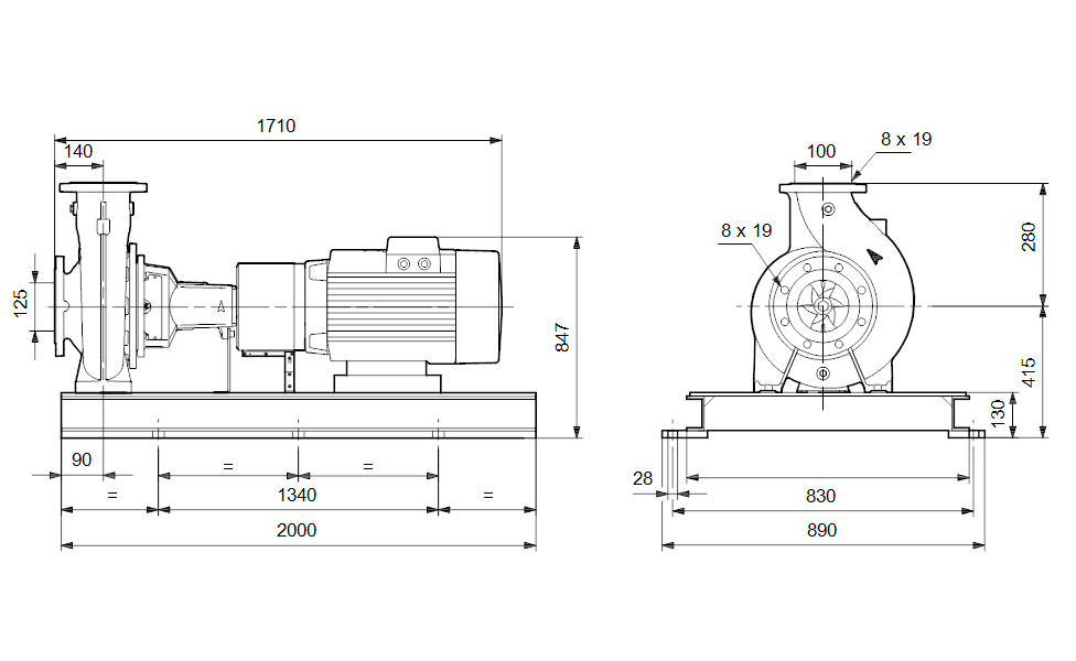 GRUNDFOS Normpumpe NK 100-250/229 Art. 96594398
