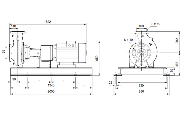 GRUNDFOS Normpumpe NK 100-250/258 Art. 96594430