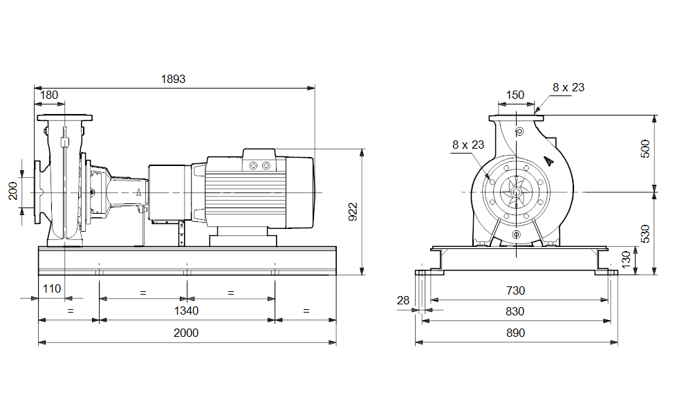 GRUNDFOS Normpumpe NK 150-500/457 Art. 95107248