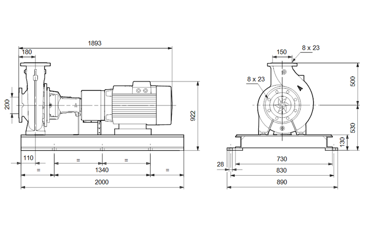 GRUNDFOS Normpumpe NK 150-500/457 Art. 95107248