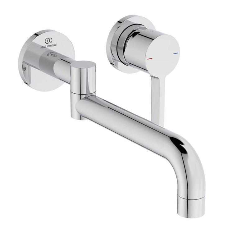 Ideal Standard Einhand-Wandmischer, ohne Unterputzkörper, schwenkbarer Auslauf, Chromoberfläche GUSTO BD426AA