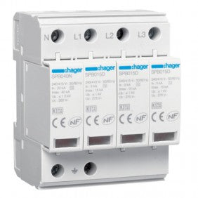 Hager SPB415D Überspannungsableiter Typ 2 4P 15 kA