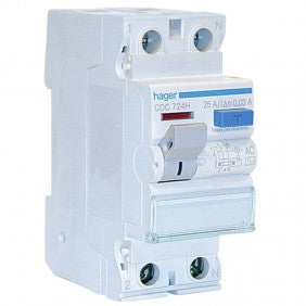 Hager CDC724H Fehlerstrom-Schutzschalter 2P 25 A 30 mA AC