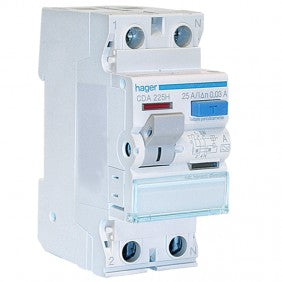 Hager CDA225H Fehlerstrom-Schutzschalter 2P 25 A 30 mA Typ A