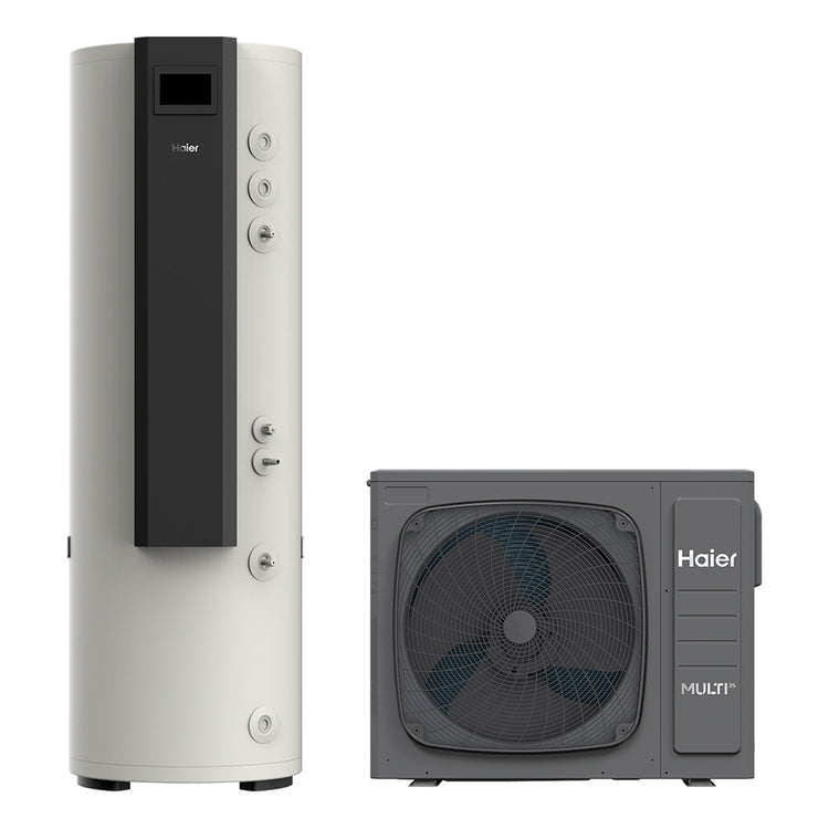 Haier System zur Kühlung, Heizung für Warmwasser, 190-L-Bodenspeicher, Außengerät 7 kW MULTI 3S 4U70S2WR1FA+AN200S2ST1FA