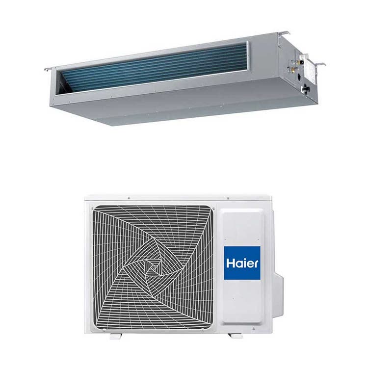 Haier Monosplit-Klimagerät Kanalgerät mittlere Pressung, Inverter, WLAN – Außengerät 5 kW, Innengerät 18000 BTU 1U50S2SJ2FA-2+AD50S2SM9FA(H)