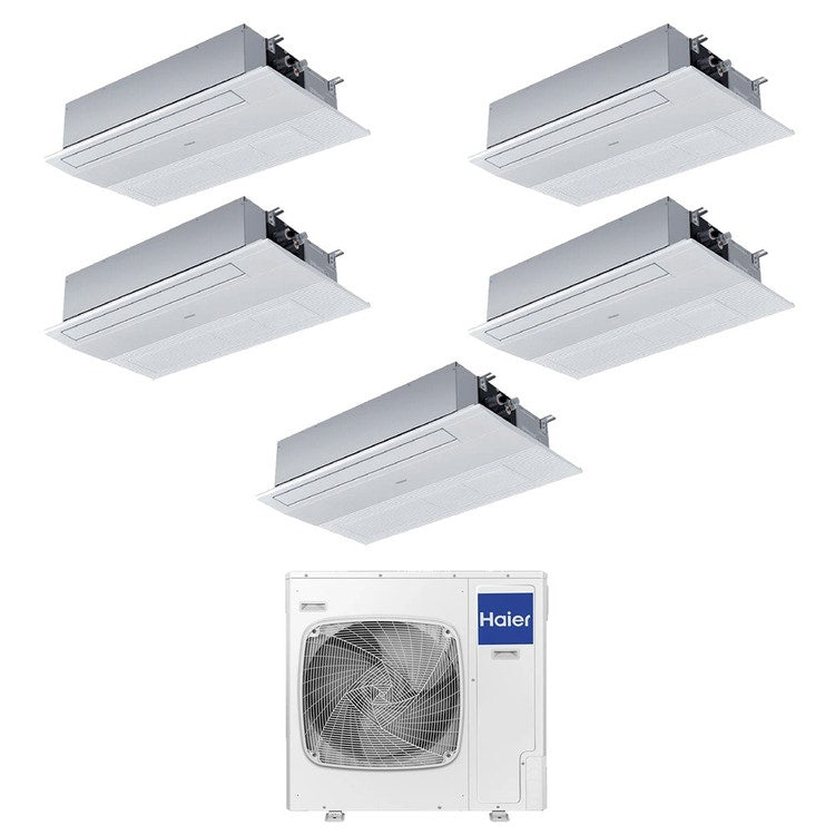Haier 5-fach-Split-Klimagerät 1-Wege-Kassette, Inverter, WLAN – Außengerät R32 12,5 kW, Innengeräte 9000+9000+9000+9000+12000 BTU 5U125S2SN1FA+AB[25|25|25|25|35]S2SA1FA(H)