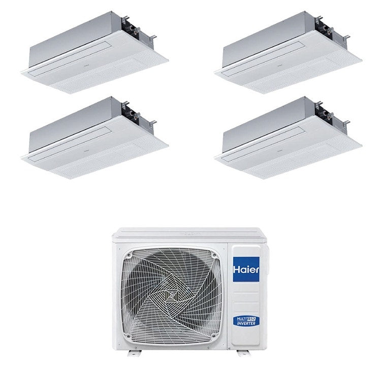Haier 4-fach-Split-Klimagerät 1-Wege-Kassette, Inverter, WLAN – Außengerät R32 10 kW, Innengeräte 9000+9000+12000+12000 BTU 5U105S2SS5FA+AB[25|25|35|35]S2SA1FA(H)