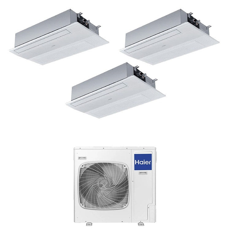 Haier 3-fach-Split-Klimagerät 1-Wege-Kassette, Inverter, WLAN, Weiß – Außengerät R32 12,5 kW, Innengeräte 18000+18000+18000 BTU 5U125S2SN1FA+AB[50|50|50]S2SA1FA(H)