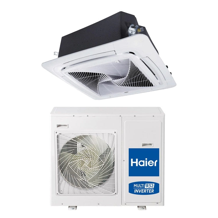 Haier Monosplit-Klimagerät Kassette ROUND FLOW, Inverter, Weiß – Außengerät dreiphasig 14 kW, Innengerät 48000 BTU AB140S2SR1FA(H)+1U140S2SN2FB