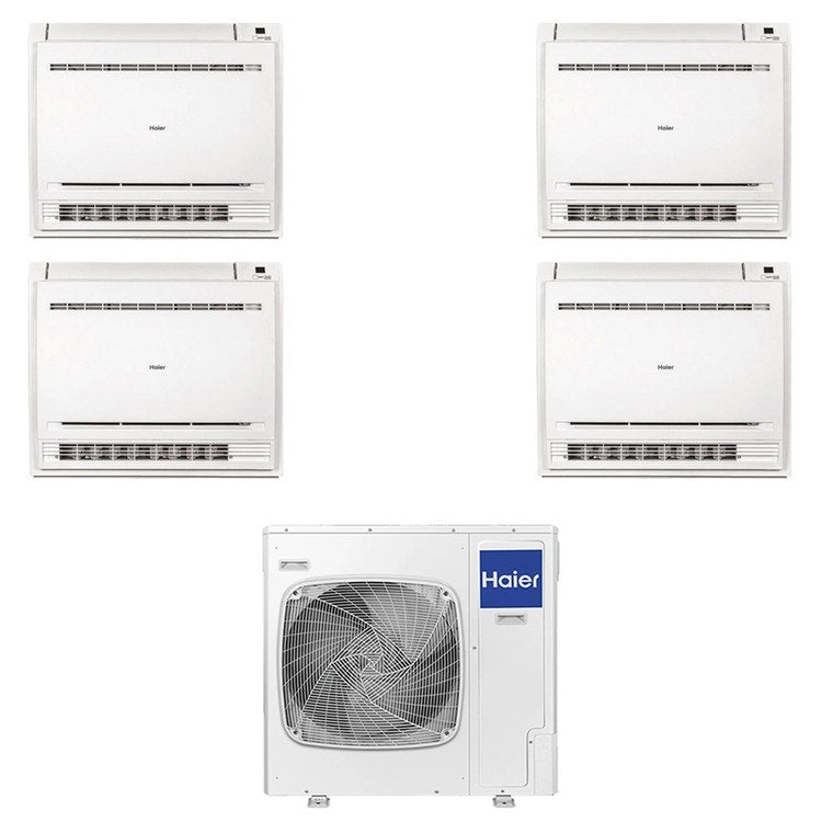 Haier 4-fach-Split-Klimagerät Konsole, Inverter, WLAN, Weiß – Außengerät R32 12,5 kW, Innengeräte 9000+9000+15000+15000 BTU 5U125S2SN1FA+AF[25|25|42|42]S2SD1FA(D)