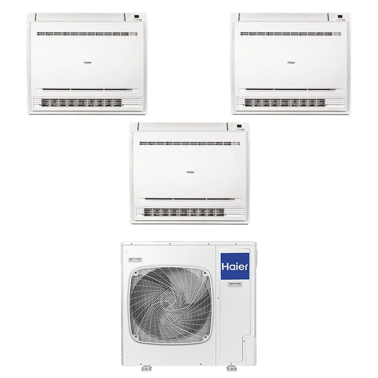 Haier 3-fach-Split-Klimagerät Konsole, Inverter, WLAN, Weiß – Außengerät R32 12,5 kW, Innengeräte 15000+18000+18000 BTU 5U125S2SN1FA+AF[42|50|50]S2SD1FA(D)