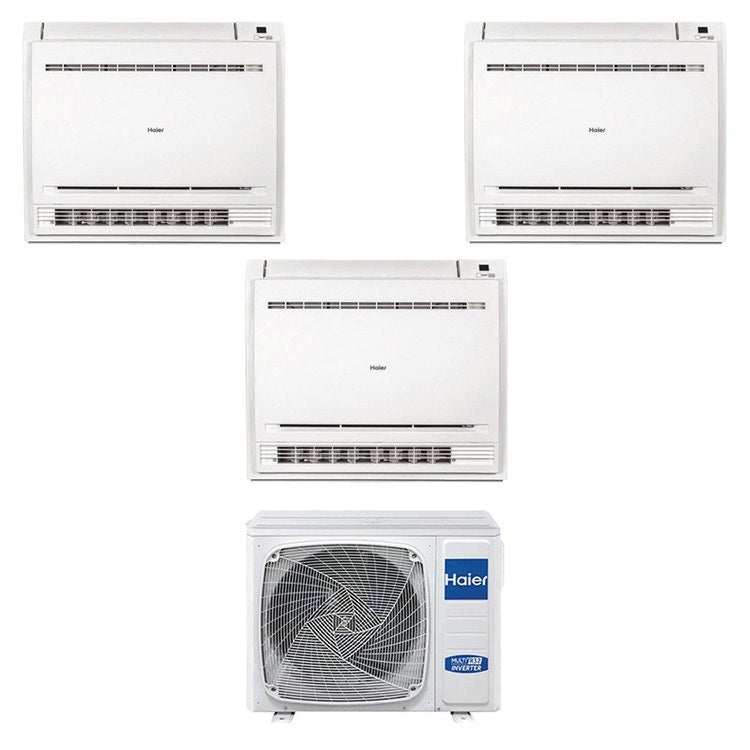 Haier 3-fach-Split-Klimagerät Konsole, Inverter, WLAN, Weiß – Außengerät R32 9 kW, Innengeräte 9000+12000+12000 BTU 5U90S2SS5FA+AF[25|35|35]S2SD1FA(D)