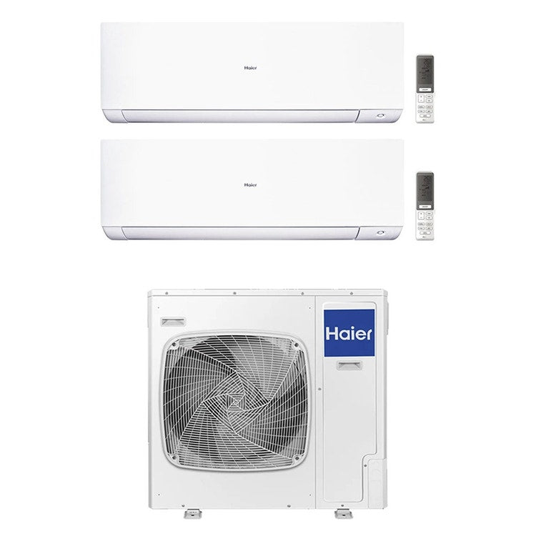 Haier 2-fach-Split-Klimagerät EXPERT, Wandgerät, Inverter, WLAN, Weiß – Außengerät R32 12,5 kW, Innengeräte 7000+24000 BTU 5U125S2SN1FA+AS[20|71]XCAHRA
