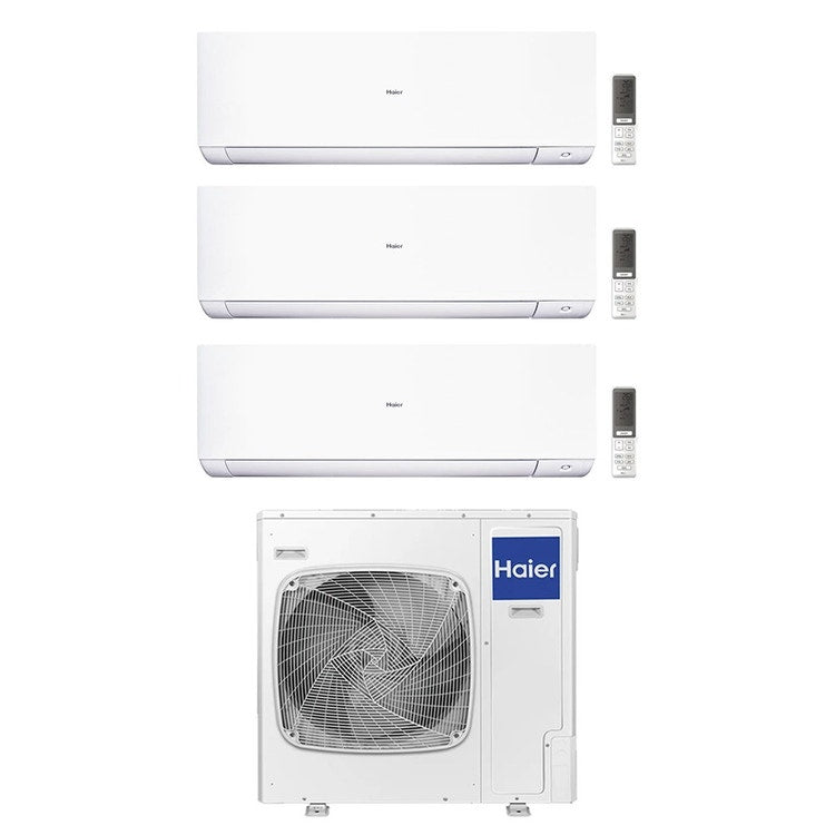 Haier 3-fach-Split-Klimagerät EXPERT, Wandgerät, Inverter, WLAN, Weiß – Außengerät R32 12,5 kW, Innengeräte 12000+15000+15000 BTU 5U125S2SN1FA+AS[35|42(1)|42(1)]XCAHRA