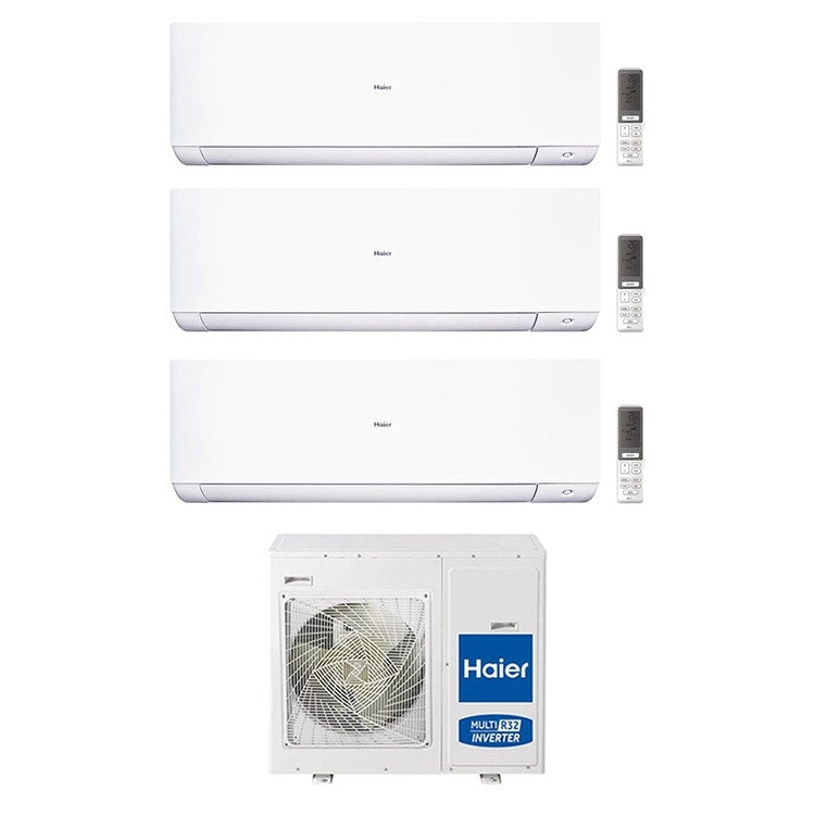 Haier 3-fach-Split-Klimagerät EXPERT, Wandgerät, Inverter, WLAN, Weiß – Außengerät R32 8,5 kW, Innengeräte 9000+9000+9000 BTU 4U85S2SR5FA+AS[25|25|25]XCAHRA