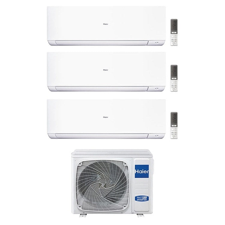 Haier 3-fach-Split-Klimagerät EXPERT, Wandgerät, Inverter, WLAN, Weiß – Außengerät R32 9 kW, Innengeräte 7000+12000+12000 BTU 5U90S2SS5FA+AS[20|35|35]XCAHRA