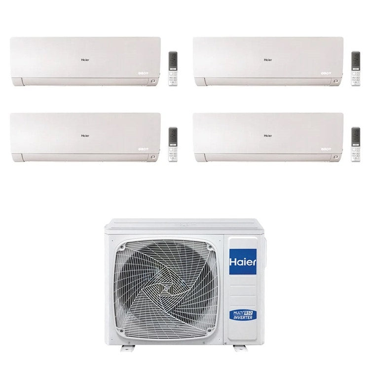 Haier 4-fach-Split-Klimagerät FLEXIS PLUS, Wandgerät, Inverter, WLAN, Weiß – Außengerät R32 10 kW, Innengeräte 7000+7000+7000+18000 BTU 5U105S2SS5FA+AS[20|20|20|50]S2SF1FA-MW3