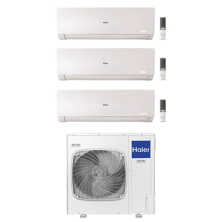 Haier 3-fach-Split-Klimagerät FLEXIS PLUS, Wandgerät, Inverter, WLAN, Weiß – Außengerät R32 12,5 kW, Innengeräte 12000+12000+24000 BTU 5U125S2SN1FA+AS[35|35|71]S2SF1FA-MW3