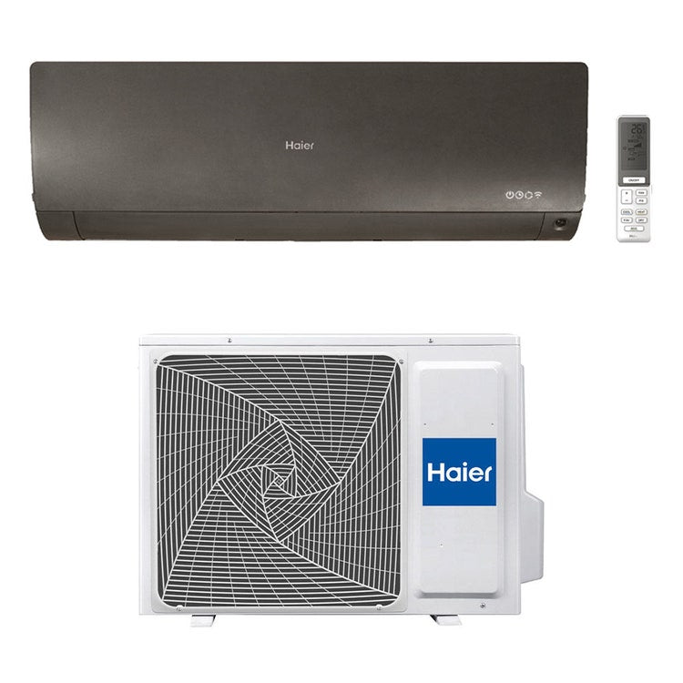 Haier Monosplit-Klimagerät FLEXIS PLUS, Wandgerät, Inverter, WLAN, Schwarz – Außengerät 3,5 kW, Innengerät 12000 BTU 1U35S2SM1FA-2+AS35S2SF1FA-MB3
