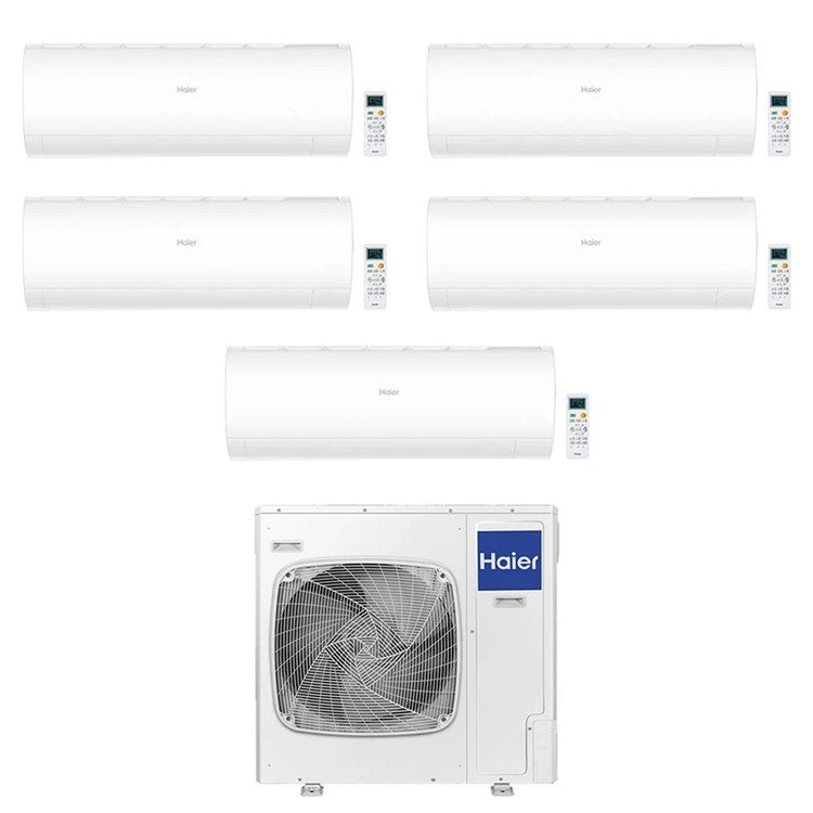 Haier 5-fach-Split-Klimagerät PEARL, Wandgerät, Inverter, WLAN, Weiß – Außengerät R32 10 kW, Innengeräte 7000+7000+7000+9000+9000 BTU 5U105S2SS5FA+AS[20|20|20]PBAHRA+AS[25|25]PBPHRA