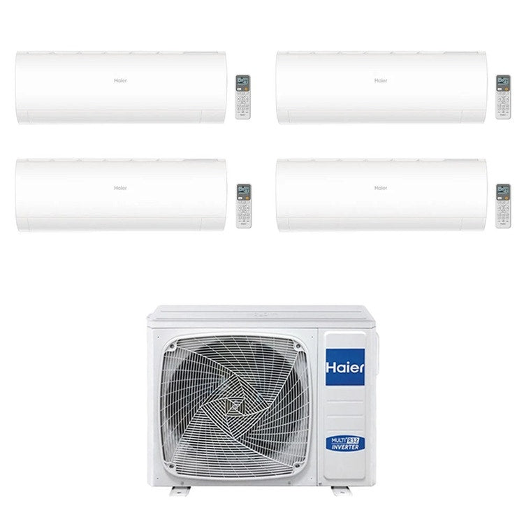 Haier 4-fach-Split-Klimagerät PEARL, Wandgerät, Inverter, WLAN, Weiß – Außengerät R32 9 kW, Innengeräte 7000+7000+9000+18000 BTU 5U90S2SS5FA+2xAS20PBAHRA+AS25PBPHRA-PRE+AS50PDAHRA