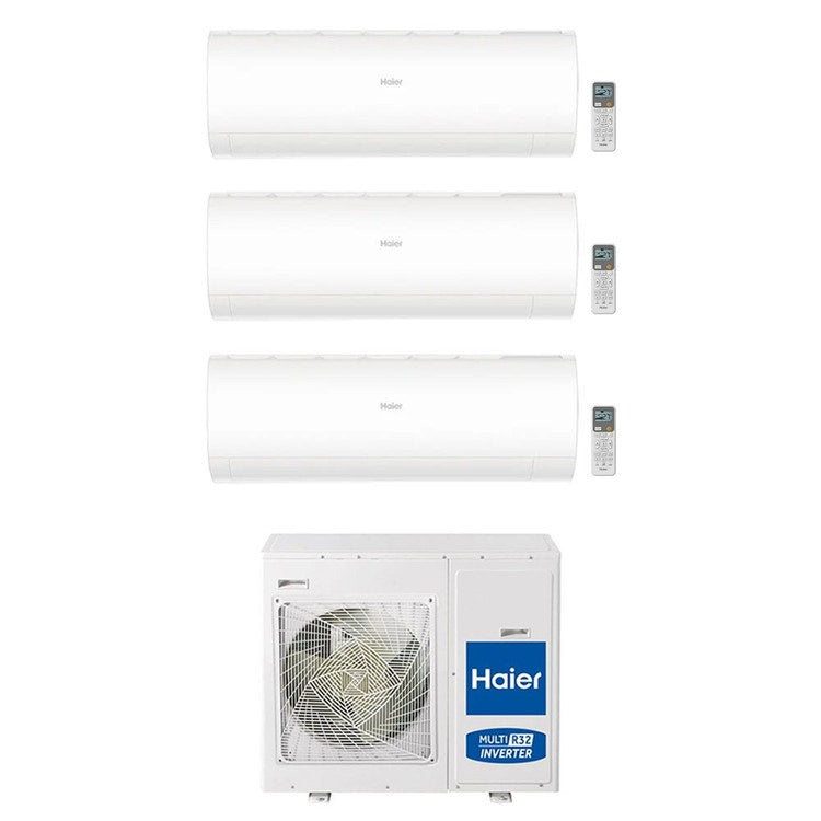 Haier 3-fach-Split-Klimagerät PEARL, Wandgerät, Inverter, WLAN, Weiß – Außengerät R32 7,5 kW, Innengeräte 7000+9000+18000 BTU 4U75S2SR5FA+AS20PBAHRA+AS25PBPHRA-PRE+AS50PDAHRA