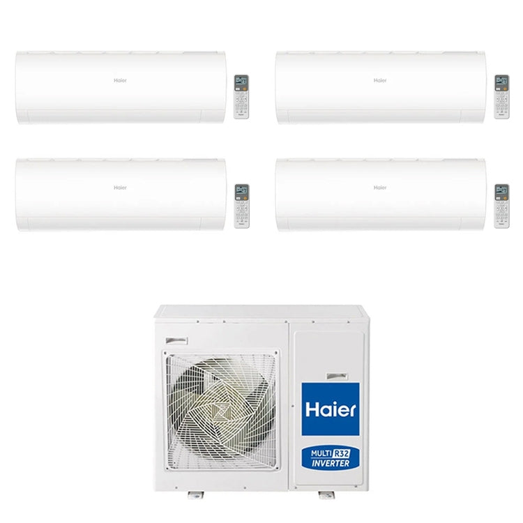 Haier 4-fach-Split-Klimagerät PEARL, Wandgerät, Inverter, WLAN, Weiß – Außengerät R32 8,5 kW, Innengeräte 7000+7000+12000+18000 BTU 4U85S2SR5FA+2xAS20PBAHRA+AS35PBPHRA+AS50PDAHRA