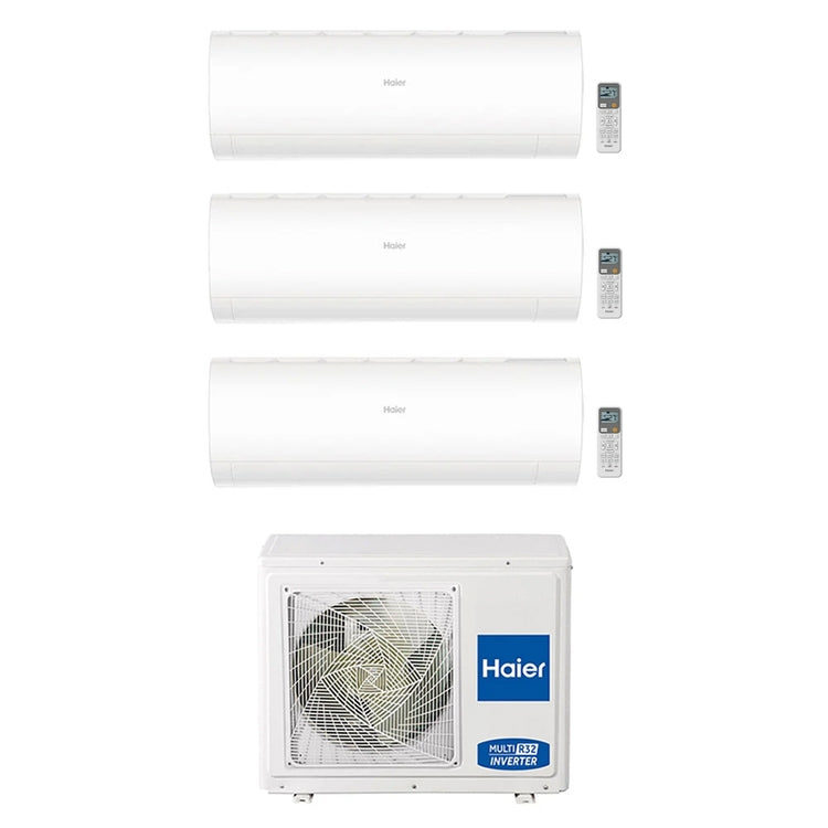 Haier 3-fach-Split-Klimagerät PEARL, Wandgerät, Inverter, WLAN, Weiß – Außengerät R32 7 kW, Innengeräte 7000+9000+18000 BTU 3U70S2SR5FA+AS[20|25]PBAHRA+AS[50]PDAHRA