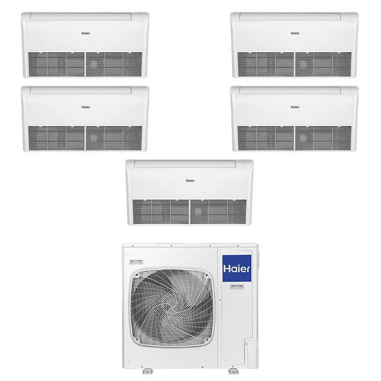 Haier 5-fach-Split-Klimagerät Decke/Boden, Decken-/Truhengerät, Inverter, Weiß – Außengerät R32 12,5 kW, Innengeräte 12000+12000+12000+12000+12000 BTU 5U125S2SN1FA+AC[35|35|35|35|35]S2SG2FA(H)