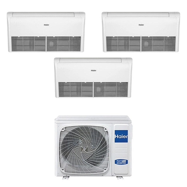 Haier 3-fach-Split-Klimagerät Decke/Boden, Decken-/Truhengerät, Inverter, Weiß – Außengerät R32 9 kW, Innengeräte 12000+12000+12000 BTU 5U90S2SS5FA+AC[35|35|35]S2SG2FA(H)