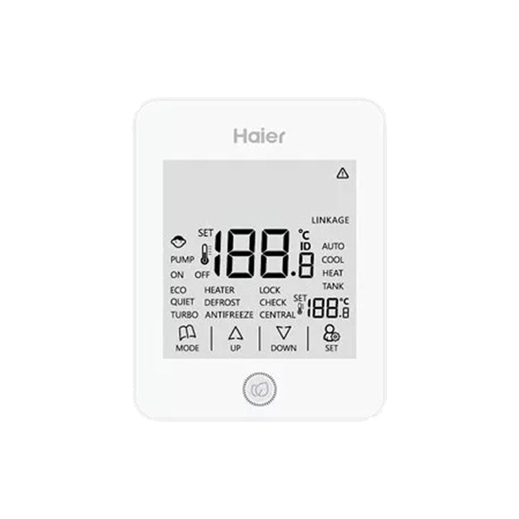 Haier Haier-Bedienfeld für die Aktivierung, Überwachung und Kontrolle aller Betriebsparameter der Monoblock-Einheiten Super Acqua YR-E27A