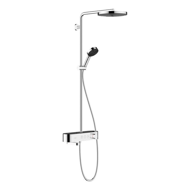 Hansgrohe Duschpipe 260, 1 Strahl, mit Wannen-Thermostat ShowerTablet 400, Chrom-Finish PULSIFY 24230000
