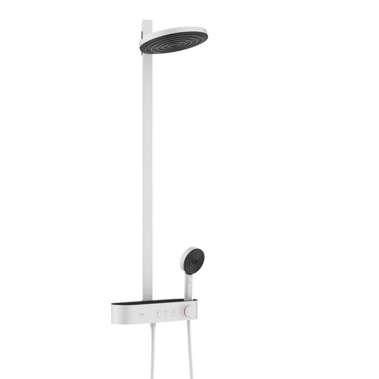 Hansgrohe Duschpipe 260, 2 Strahlarten, EcoSmart, mit ShowerTablet Select 400, Weiß matt PULSIFY 24241700