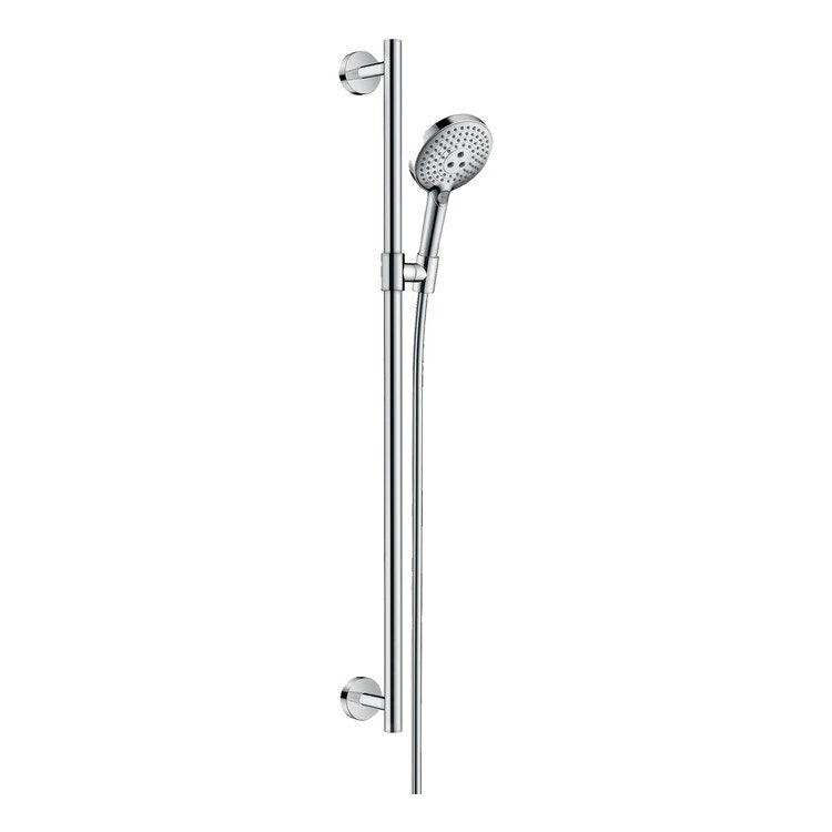 Hansgrohe Duschset 120, 3 Strahlarten, mit Duschstange 90 cm, Chromoberfläche RAINDANCE SELECT S 26322000
