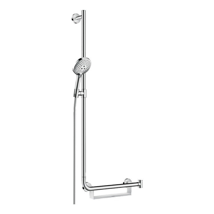 Hansgrohe Duschset 120, 3 Strahlen, mit Duschstange 110 cm links, Chromoberfläche RAINDANCE SELECT S 26324000