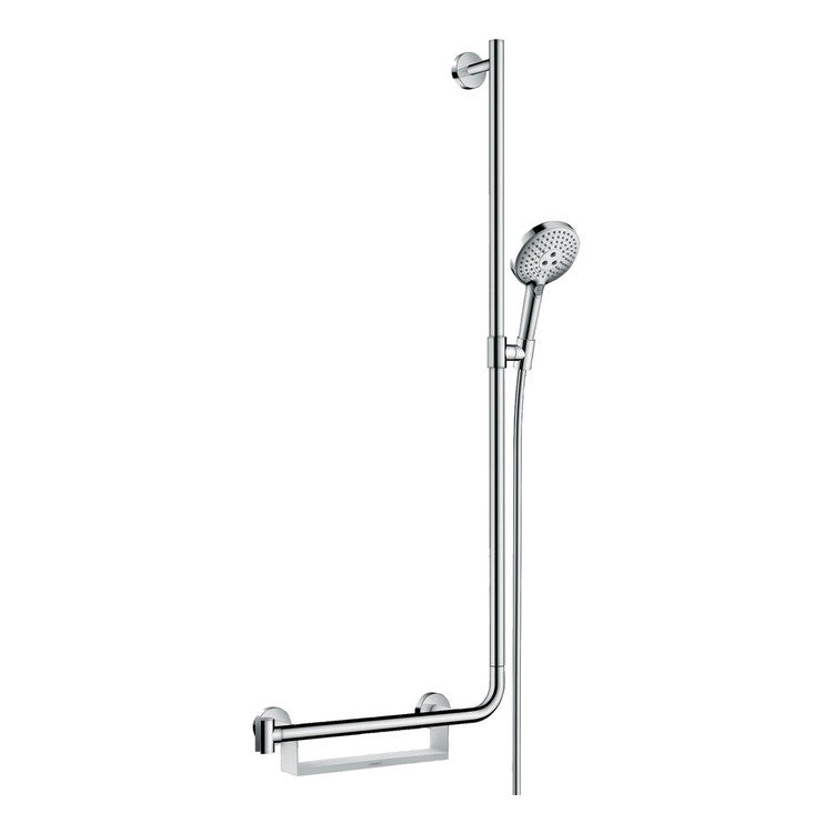 Hansgrohe Duschset 120, 3 Strahlen, mit Duschstange 110 cm rechts, Chromoberfläche RAINDANCE SELECT S 26326000