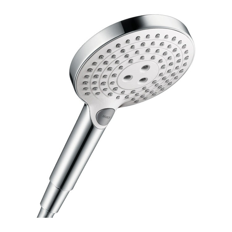 Hansgrohe Duschkopf 120, 3 Strahlarten, Chrom- und Weiß-Finish RAINDANCE SELECT S 26530400