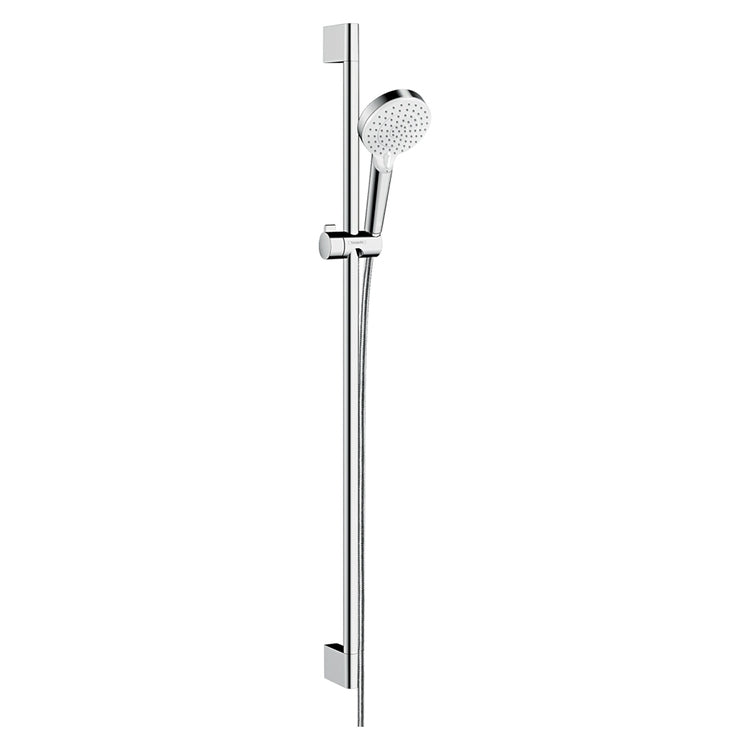 Hansgrohe Duschset Vario EcoSmart 9 l/min, mit Duschstange 96 cm, Chrom- und Weiß-Finish CROMETTA 26538400