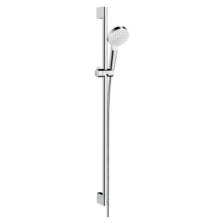 Hansgrohe Duschset 1 Strahl EcoSmart 9 l/min, mit Duschstange 96 cm, Chrom- und Weiß-Finish CROMETTA 26539400