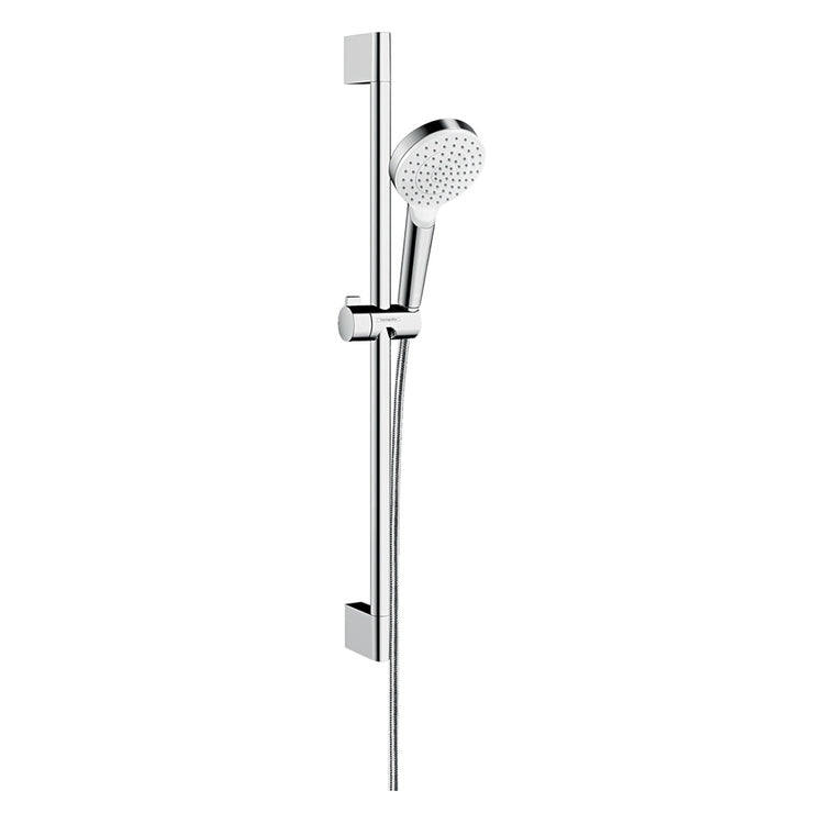 Hansgrohe Duschset 1 Strahl Green 6 l/min, mit Duschstange 67 cm, Chrom-Weiß-Finish CROMETTA 26554400
