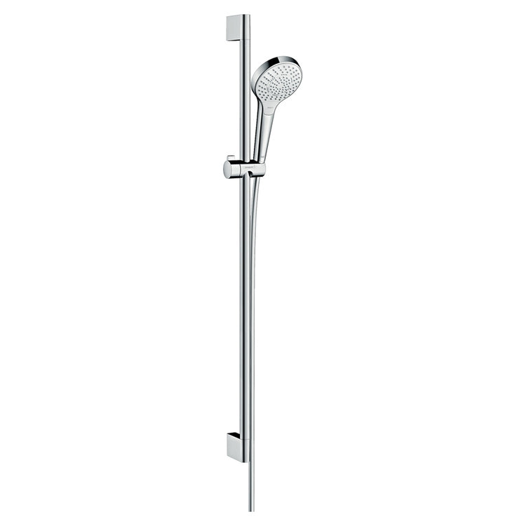 Hansgrohe Duschset Multi, EcoSmart 9 l/min, mit Duschenstange 90 cm, Chrom- und Weißfinish CROMA SELECT S 26571400