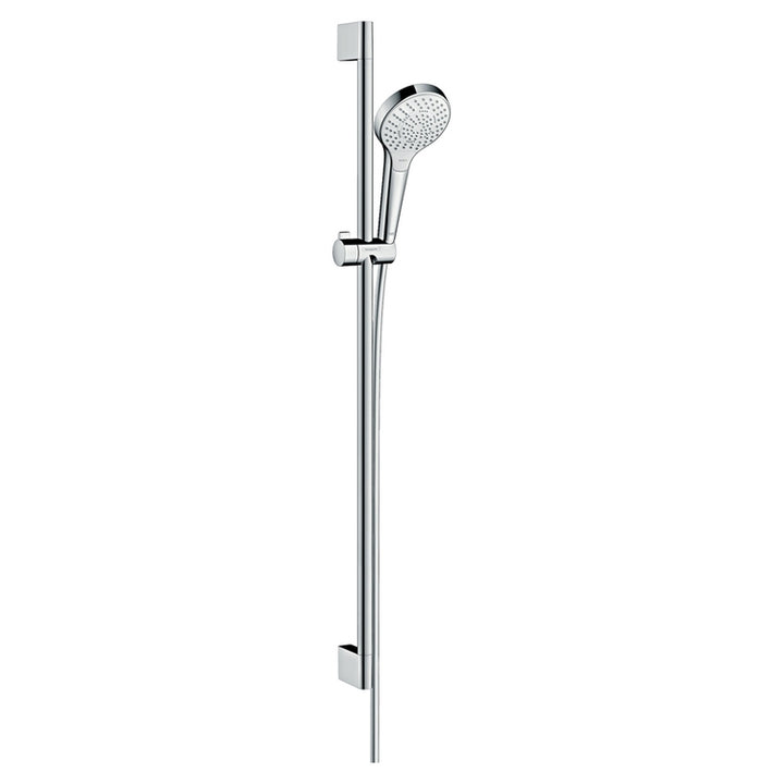 Hansgrohe Duschset Multi, EcoSmart 9 l/min, mit Duschenstange 90 cm, Chrom- und Weißfinish CROMA SELECT S 26571400