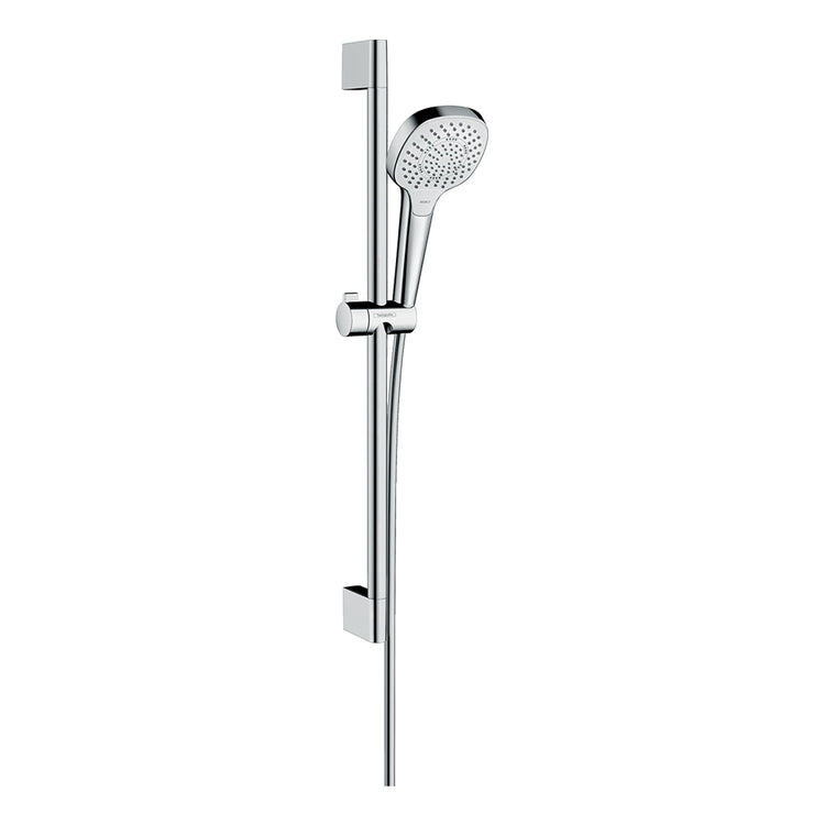 Hansgrohe Duschset Multi, EcoSmart 9 l/min, mit Duschenstange 65 cm, Chrom- und Weißfinish CROMA SELECT E 26581400
