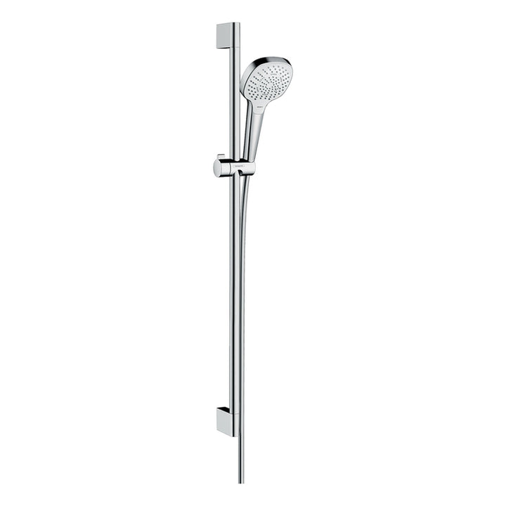 Hansgrohe Duschset Multi, EcoSmart 9 l/min, mit Duschenstange 90 cm, Chrom- und Weißfinish CROMA SELECT E 26591400