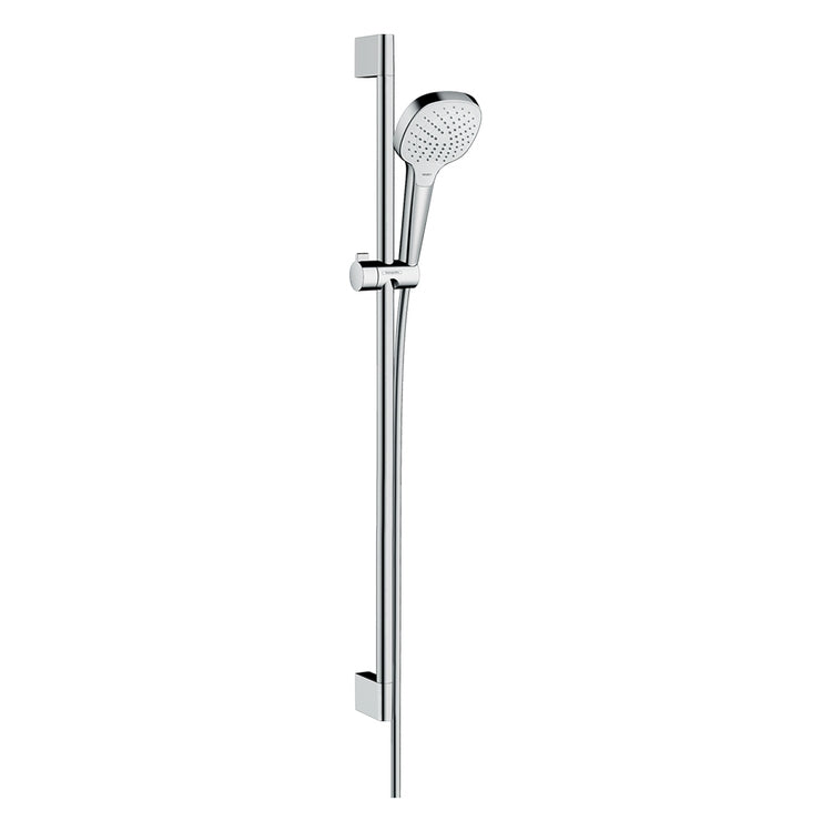 Hansgrohe Duschset Vario, EcoSmart 9 l/min, mit Duschstange 90 cm, Chrom- und Weißfinish CROMA SELECT E 26593400