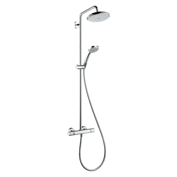 Hansgrohe Duschsystem 220 1 Strahl EcoSmart 9 l/min, mit Thermostat, Chromfinish CROMA 27188000