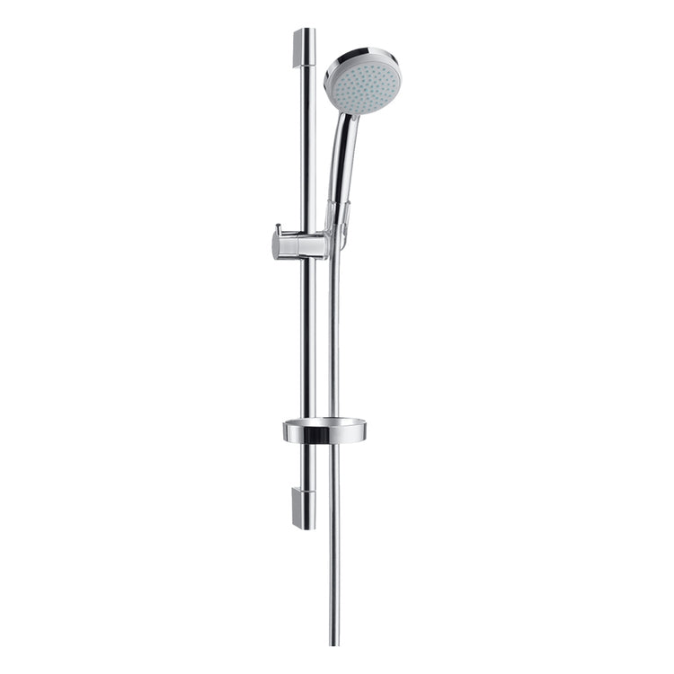Hansgrohe Duschset Vario, EcoSmart 9 l/min, mit Duschstange 65 cm und Seifenhalter, Chromoberfläche CROMA 100 27776000